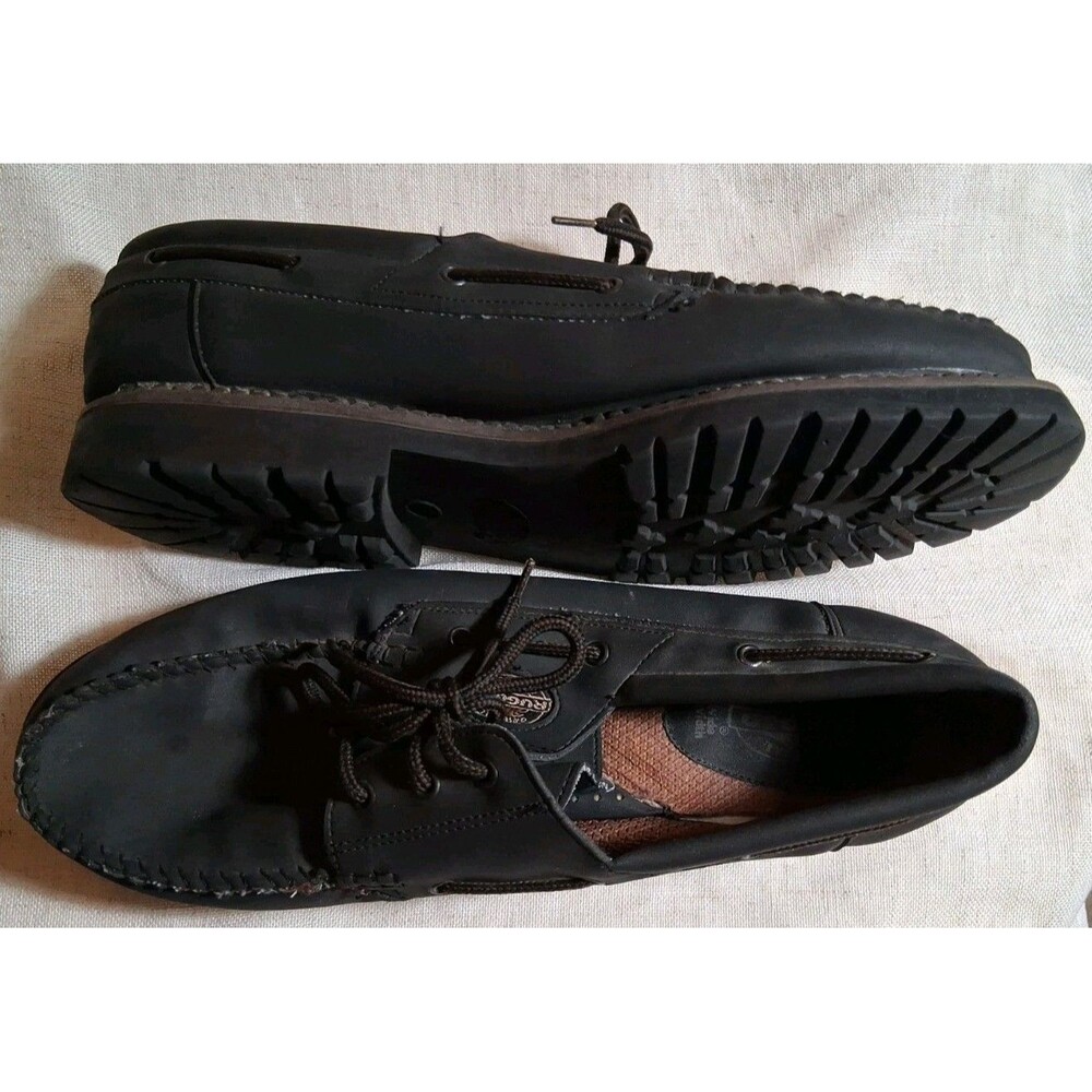 RUGGED OUTBACK BLACK CASUAL BOAT DECK MENS 13 WIDE  SHOES